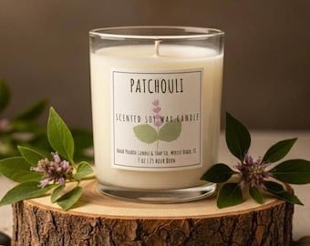 Patchouli Soy Wax Candle | Deeply Grounding Earthy Scent | Aromatherapy Meditation Ritual Candle | Bohemian Decor