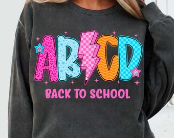 ABCD Back To School Png, Back to School Png,Teacher Appreciation Gift, First Day of School Png, Preppyl Shirt Png