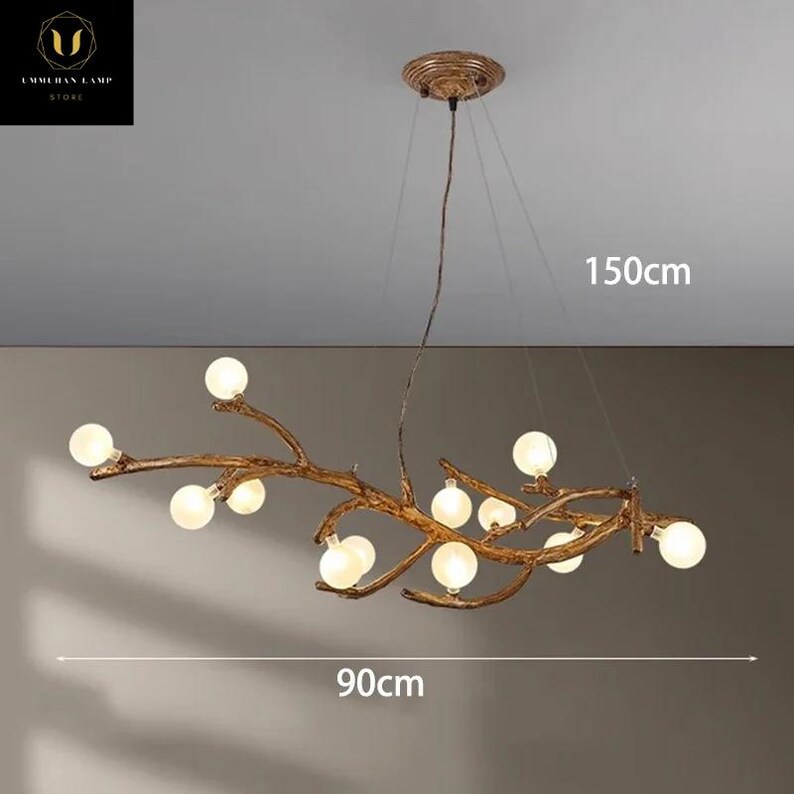 Nordic Tree Branch Chandelier Lighting, Rustic Tree Branch Hanging ...