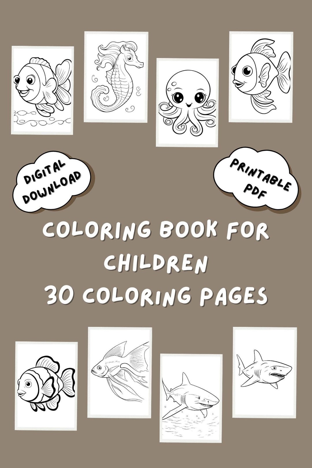 30 Underwater Ocean Coloring Pages for Kids: Printable PDF & Digital