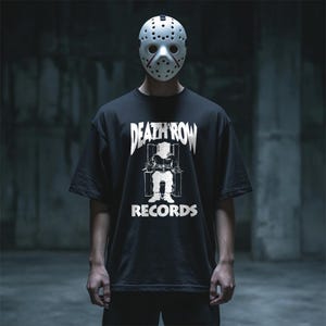 DR Records Tupac, Snoop, Dre, Suge Knight Black / White T-Shirt Hip-Hop Streetwear | Regular & Oversized Unisex Fit 2Pac, Makaveli, Rap Wear