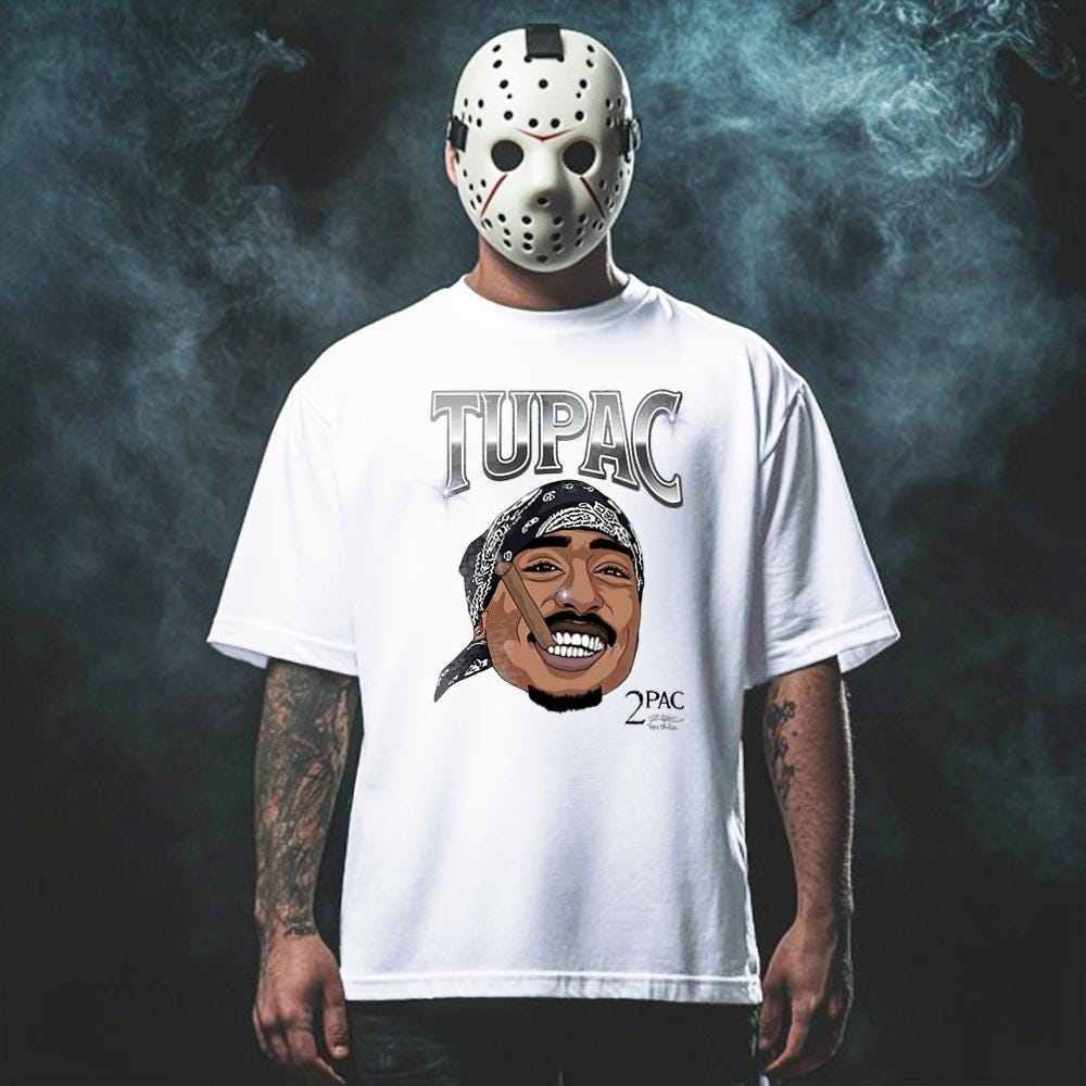 Tupac "Above The Rim" Birdie Black / White T-Shirt – Hip-Hop Streetwear | Regular & Oversized Unisex Fit 2Pac, Makaveli, Rap Wear