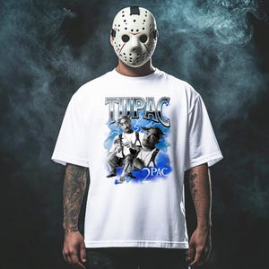 Tupac Shakur, All Eyez On Me Black / White T-Shirt – Hip-Hop Streetwear | Regular & Oversized Unisex Fit 2Pac, Makaveli, Rap Wear