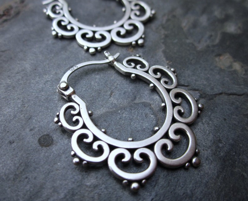 Ornate Tribal Hoops image 3