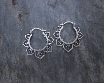 Medium Flower Hoops