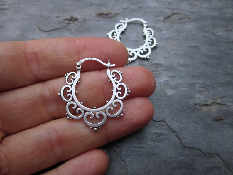 Ornate Tribal Hoops image 4