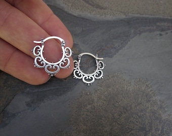 Mini Ornate Tribal Hoops