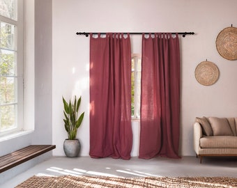 Burgundy Muslin Curtain: Handmade Cotton Single Panel, Wine Color