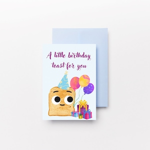 Ein kleiner Toast auf Ihre Geburtstagskarte, lustige Geburtstagskarte, für Freundkarte, alles Gute zum Geburtstagkarte, Toastkarte PDF | JPG | PNG