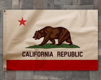 100 Cotton Vintage Style California Republic State Bear Flag Made In USA 100 Cotton Vintage Style California Republic State Bear Flag Made In USA