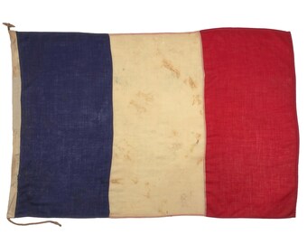 Large Vintage Wool Nautical Flag of France