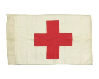 Small Vintage Red Cross Flag (18" x 30")