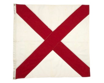 Vintage Baumwolle Alabama Flagge Quadratisch