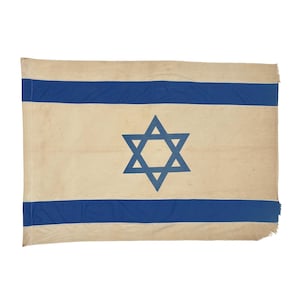 Vintage Cotton Distressed Flag of Israel