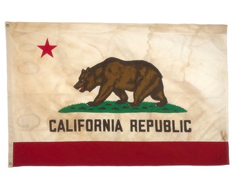 Large Genuine Vintage Cotton California Republic Flag
