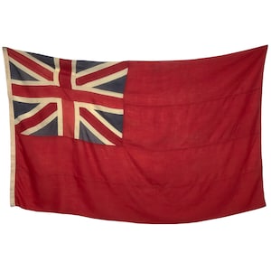 XL Vintage Wool British Red Ensign Flag with Union Jack