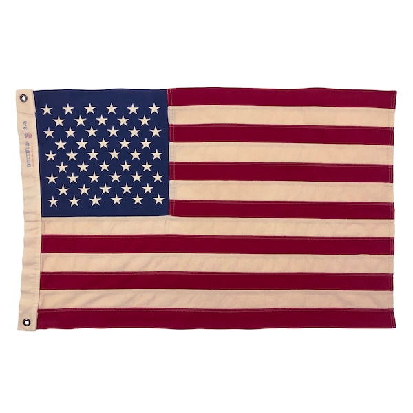 Small Vintage Cotton Embroidered American Flag