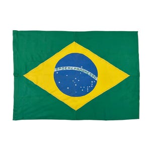 Small Vintage Sewn Cloth Flag of Brazil