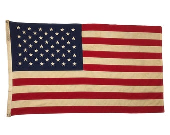 Vintage Cotton Embroidered American Flag