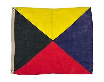 32x32 Antique French Flag Nautical ? Red White Blue Cotton 19th
