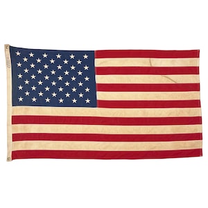 Vintage Cotton Embroidered American Flag