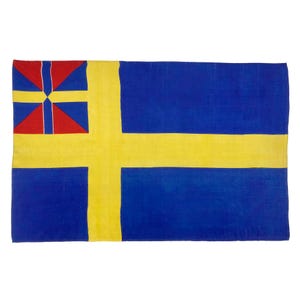Small Antique Silk Flag of Sweden with Union Mark