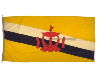 Vintage Wool Hand-Painted Flag of Brunei