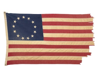 Vintage Distressed Cotton Betsy Ross American Flag