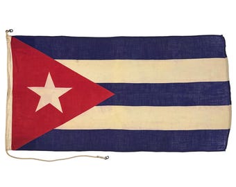 Bandera náutica vintage de lana de Cuba