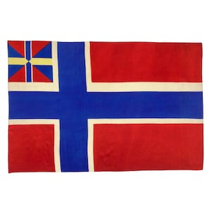 Small Antique Silk Flag of Norway with Union Mark