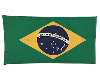 Vintage Sewn Cotton Flag of Brazil