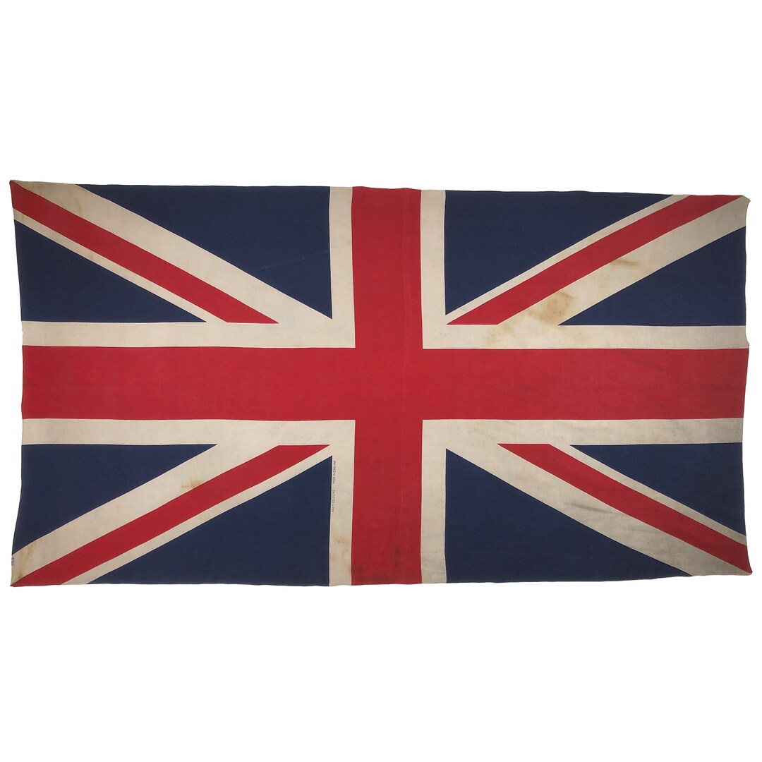 Union Jack Vintage Style Print Handheld Flags Adult White