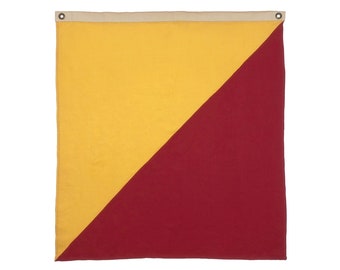 100% Linen Nautical Signal Flag, Vintage Style, New