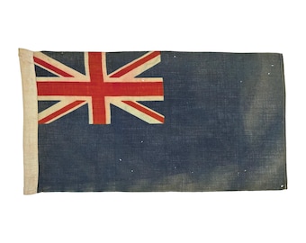Small Vintage Wool Union Jack Flag, British Blue Ensign