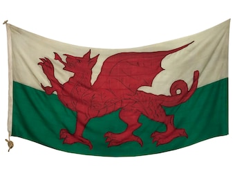 XL Vintage Wool Nautical Flag of Wales