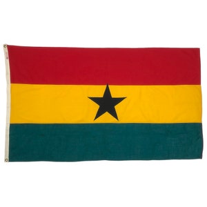 Vintage Sewn Cotton and Wool Flag of Ghana, Africa