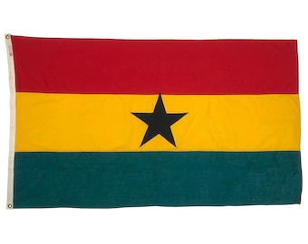 Bandera vintage de algodón y lana cosida de Ghana, África