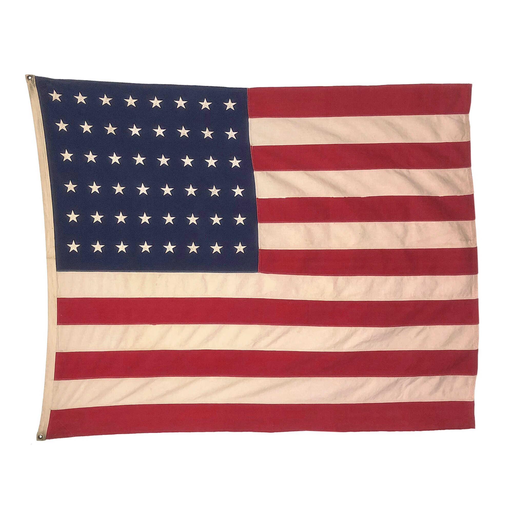 Large Vintage Cotton Embroidered 48 Star American Flag - Etsy