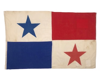 Vintage Baumwolle Handgemachte Flagge von Panama