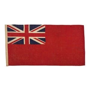 Small Vintage Wool British Red Ensign Flag with Union Jack