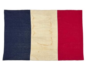 Large Antique French Flag / French Tricolor Flag From WWI (world