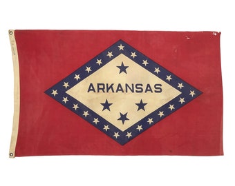 Vintage Distressed Cotton State Flag of Arkansas