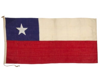 Vintage Wolle Nautische Flagge von Chile