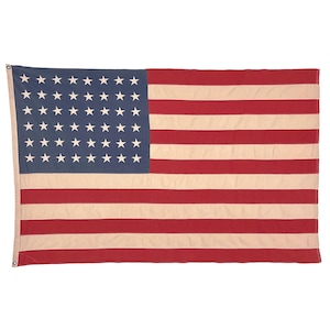 Large Vintage Cotton American Flag with 48 Sewn Stars