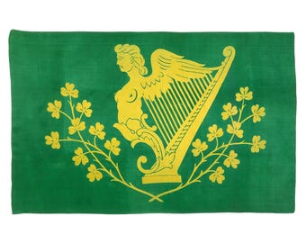 Small Antique Silk Flag of Ireland (Erin Go Bragh)
