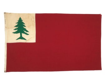 Vintage Cotton Pine Tree Flag of New England