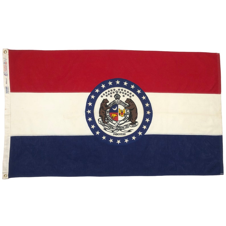 Drapeau de l'État du Missouri en coton vintage image 1