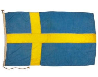 Large Vintage Nautical Flag of Sweden