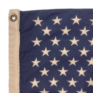 Embroidered Cotton American Flag with Vintage Style Overdye image 2