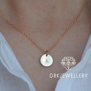 14K Gold Initial Necklace, Personalized Name Pendant, Custom Alphabet Necklace for Women, Dainty Gold Letter Jewelry Gift For Her
